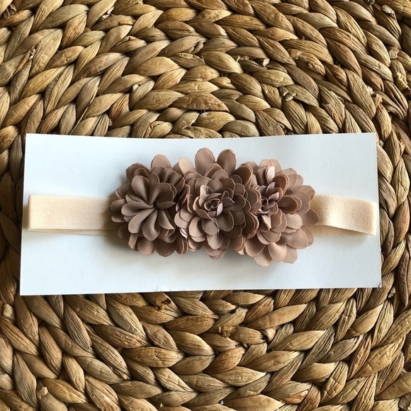 Joshelin Brown Tan Flower Headband Hairband - Picture 1 of 7
